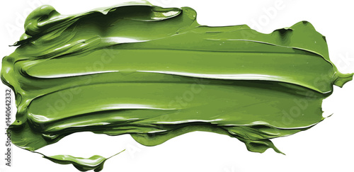 green paint stroke oil watercolor illustration element