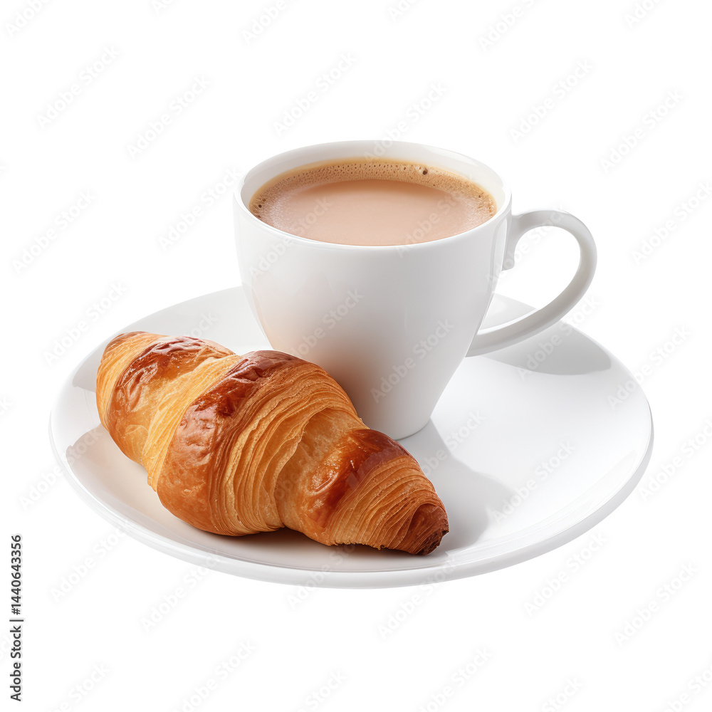 cup of coffee and croissant