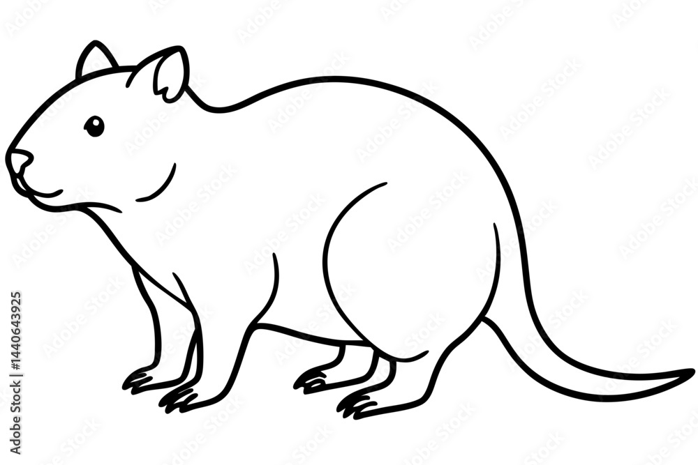 Obraz premium Quokka Sketch Vector