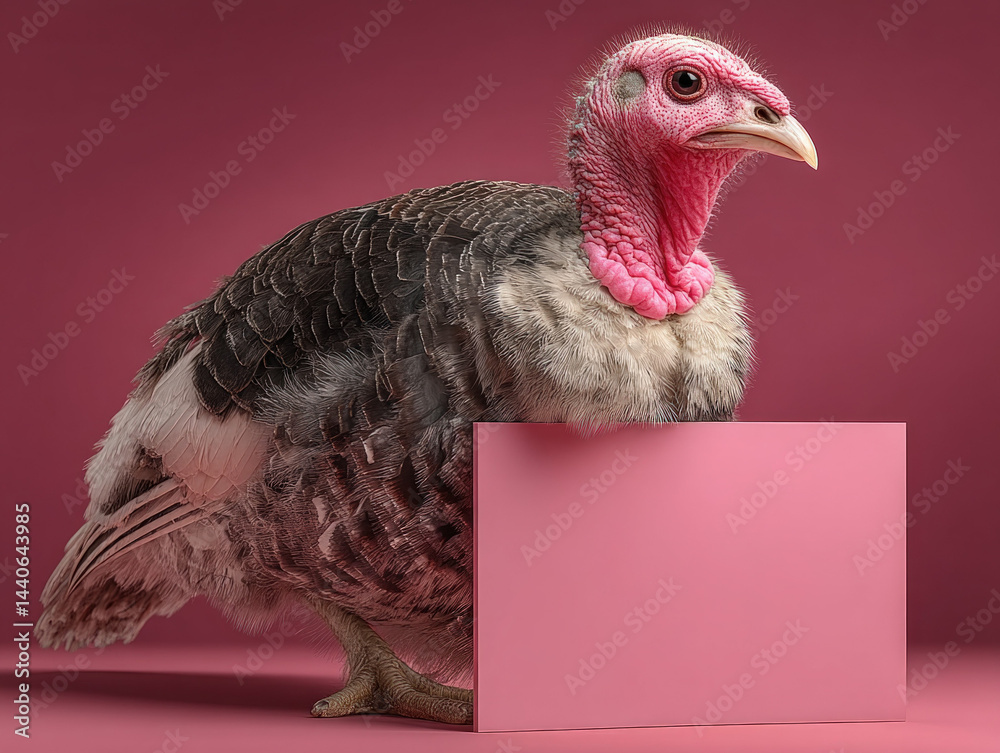 Turkey with a Pink Backdrop.