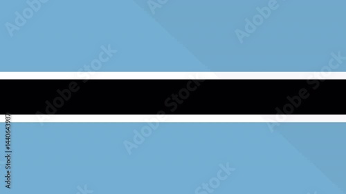 Animation of the appearance and disappearance of a flat flag 2D Botswana