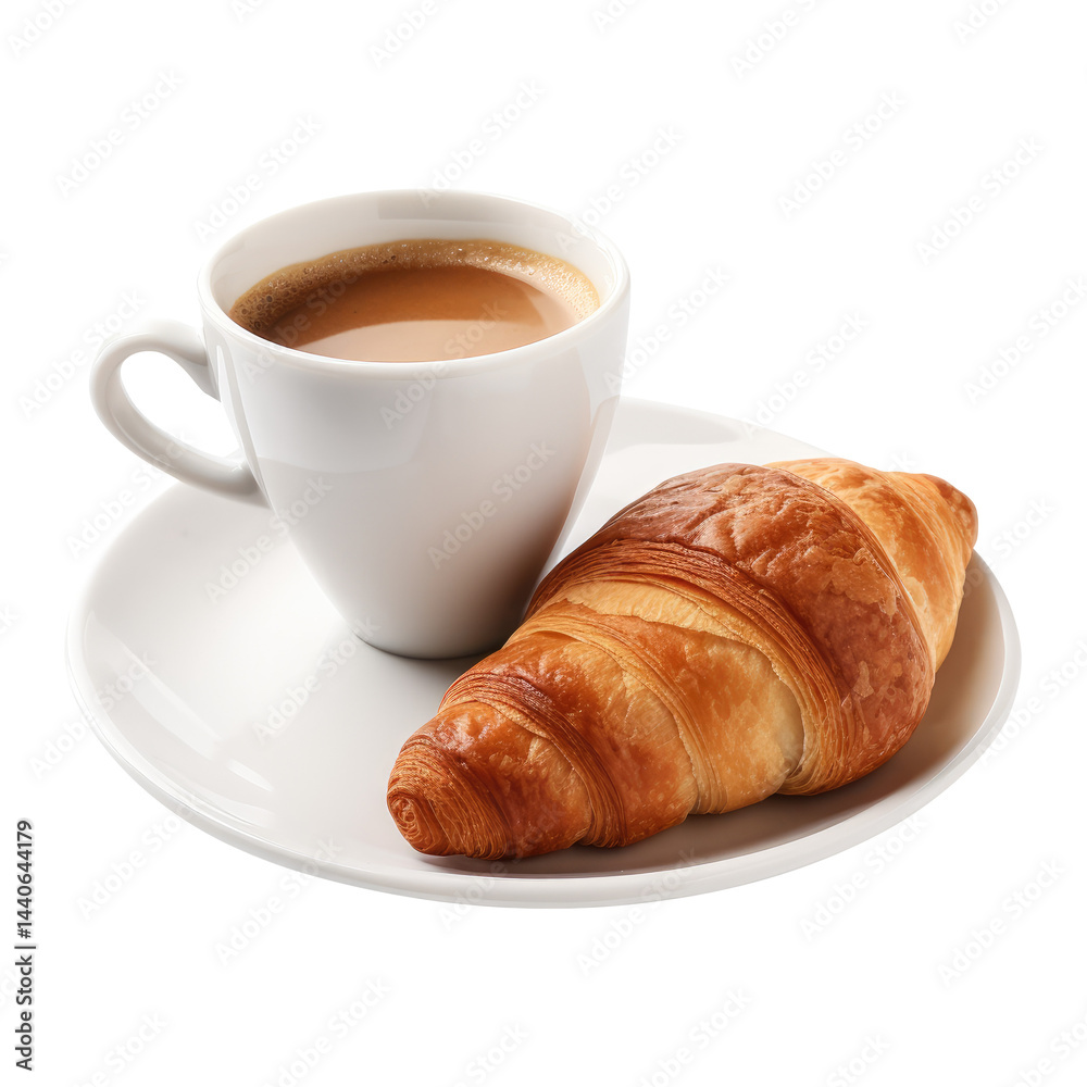 cup of coffee and croissant cup of coffee and croissant