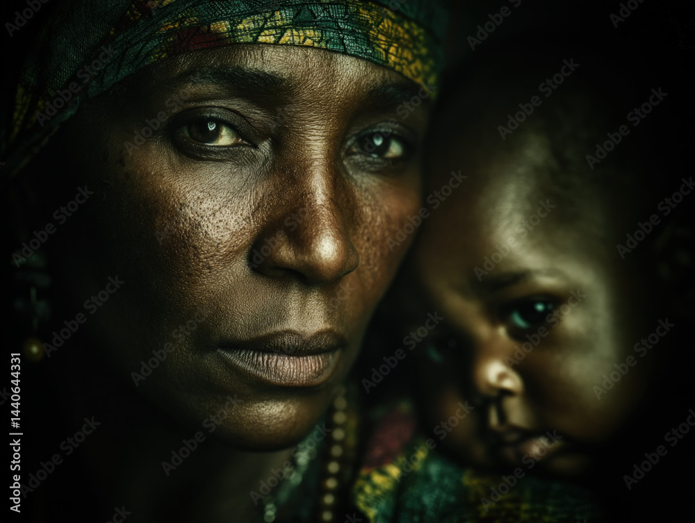 Mother and Child, African Culture, Silent Strength.