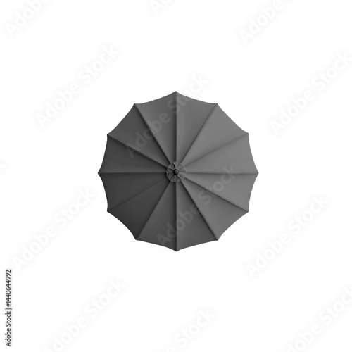 Top View of a Closed Gray Parasol or Patio Umbrella