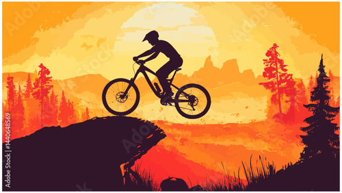 silhouette of a biker