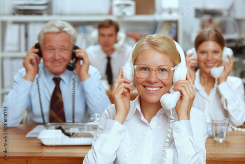 Obraz na płótnie Happy Customer Service Team. w salonie