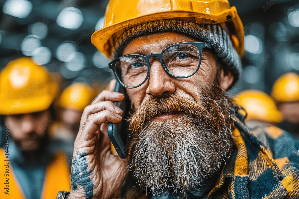 Construction Worker on the Phone