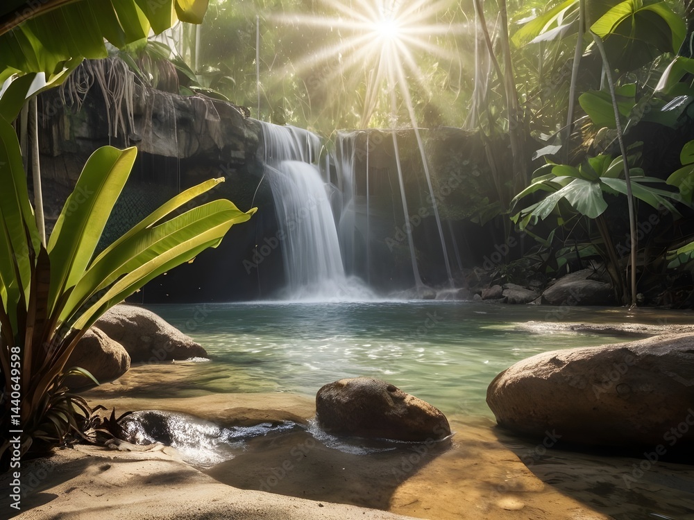 waterfall in tropical forest