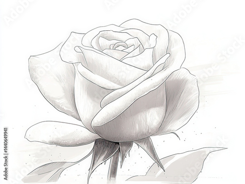 Rose sketch: A beautiful il...