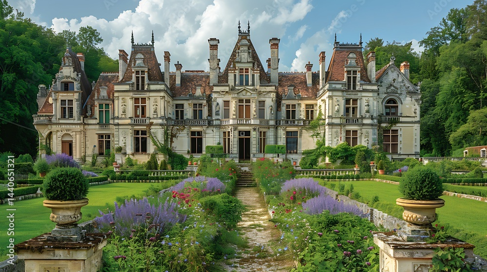 Naklejka premium Grand historic castle landscape view high resolution image