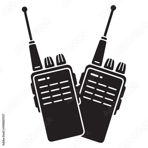 Walkie talkie Vector Black silhouettes, Walkie talkie icon. with white background
