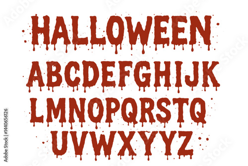 Bloody Halloween font with dripping letters perfect for spooky events and decorations