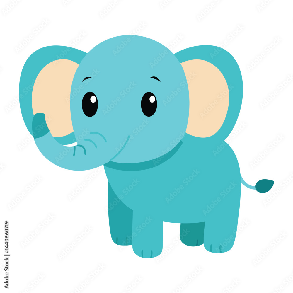 Obraz premium Adorable baby elephant vector illustration cute cartoon animal character design