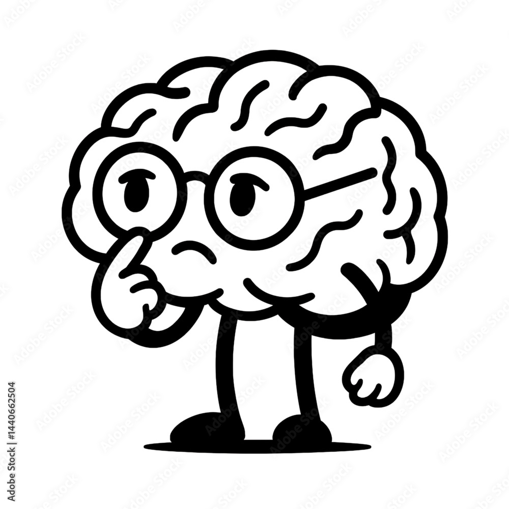 Fototapeta premium A cartoon brain character 