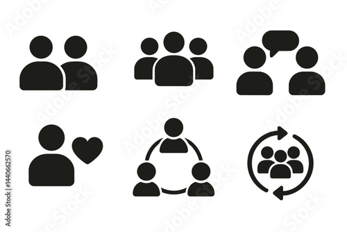 Various icons representing social interaction and community engagement in a digital format