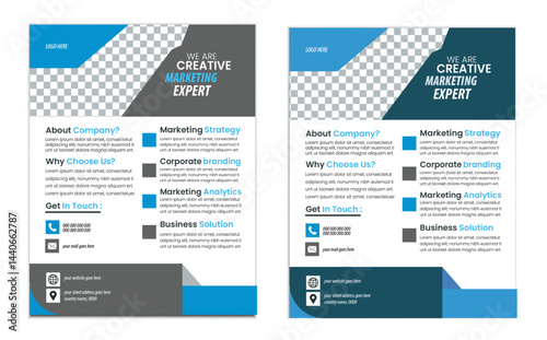 
a bundle of 2 template of different colors a4 flyer template, Creative Corporate & Business Flyer Brochure Template Design, vector template design modern corporate business flyer design .