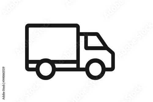 Delivery truck navigating city streets during daytime hours with a focus on transport and logistics