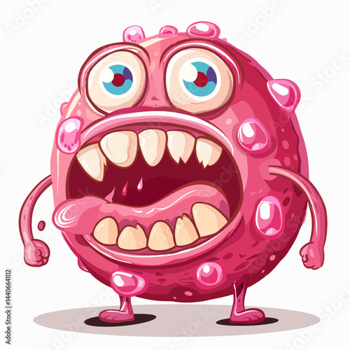 Illustration of a bubble gum monster 