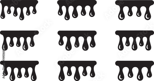 Illustration of Dripping Liquid Icon with Gooey Texture Silhouette Vector for Horror, Messy, and Slime Designs