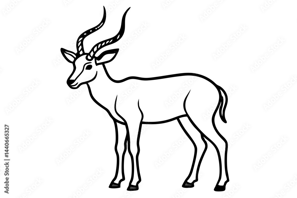 Fototapeta premium Stylized Markhor Sketch