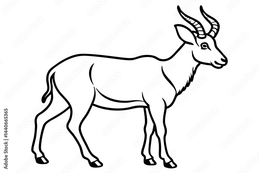 Stylized Markhor Sketch Stylized Markhor Sketch
