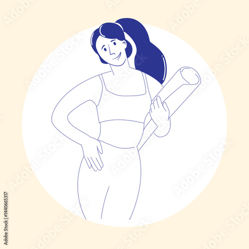 Woman Holding a Yoga Mat Ready for Fitness