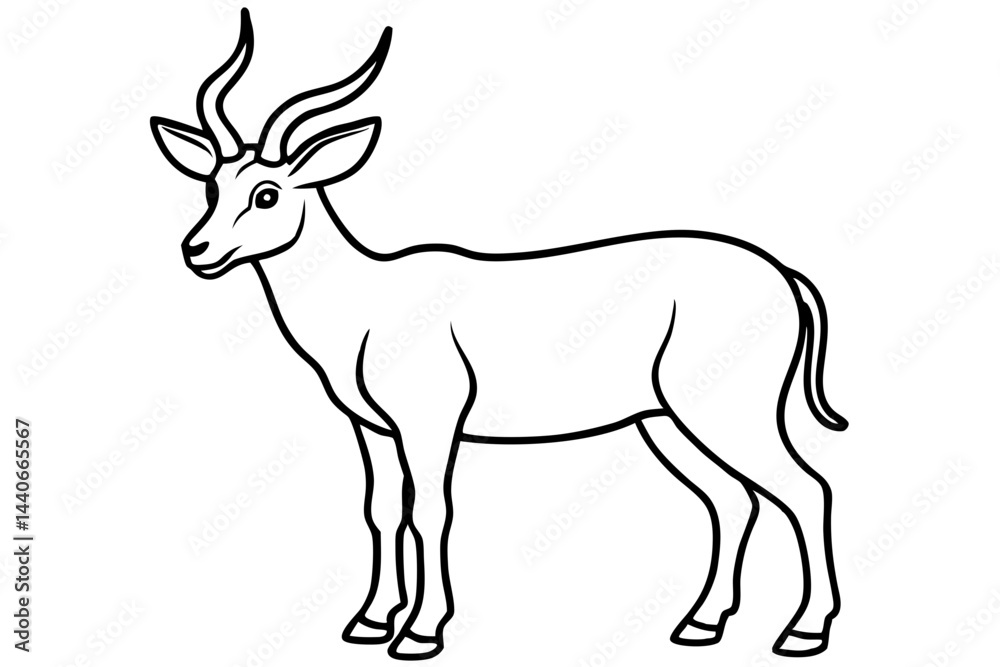 Stylized Markhor Sketch Stylized Markhor Sketch
