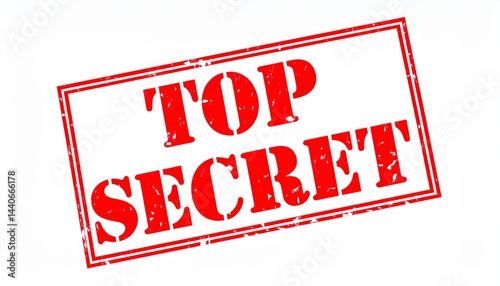 Red top secret stamp suitable for confidential documents, spythemed designs, classified information, detective stories, and governmentrelated graphics.