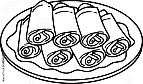 platter of rolled pastries delicious assorted fillings, traditional culinary delight, sweet desserts