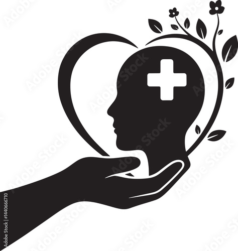 Happy World Health Day Vector Silhouette