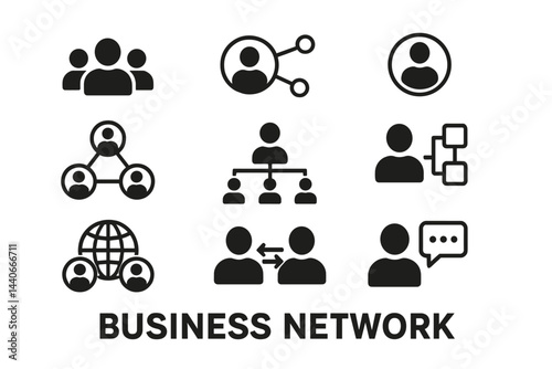 Visual representation of business networking concepts with icons illustrating connections and collaboration