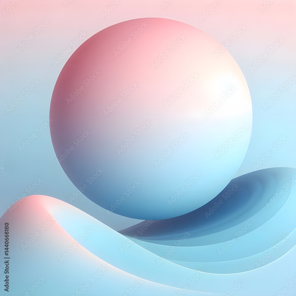 Naklejka premium Minimalist pastel pink and blue abstract background