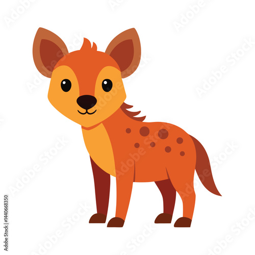 Cute cartoon hyena vector illustration for childrens books and educational materials