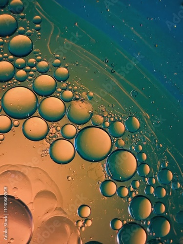 Obraz na płótnie Oil and water interface creating abstract organic waves under magnification Ma w salonie