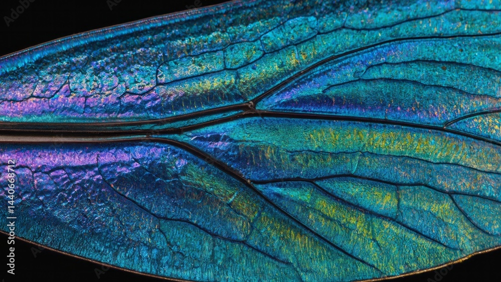 Macro close up of shimmering beetle wing surface revealing microtexture Irides