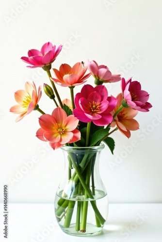 Wallpaper Mural isolated flowers in a vase on white background, minimalist decor, botanical Torontodigital.ca