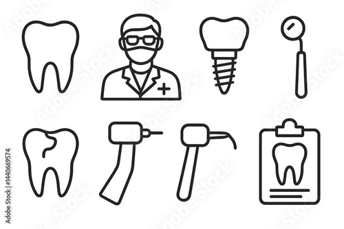 Dental tools and professional equipment for oral health care in a practice setting