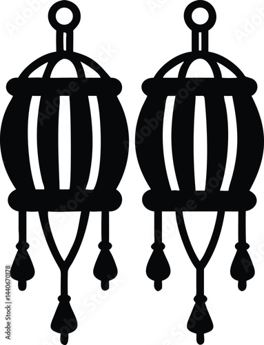 silhouette of waisak celebration lantern decoratio (4).eps