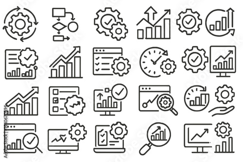 Insights into data analysis with diverse charts and growth indicators in a modern digital workspace