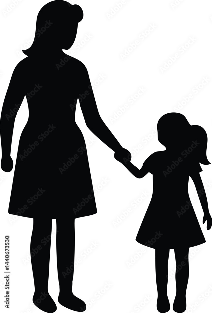 silhouette of mother and daughter (2).eps silhouette of mother and daughter (2).eps