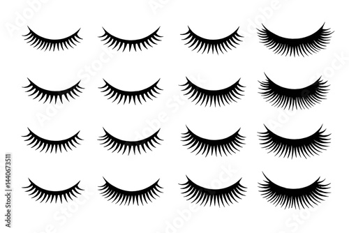 Variety of eyelash styles displayed for beauty and fashion inspiration