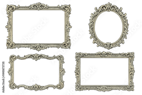Decorative vintage picture frames in ornate designs ideal for showcasing artwork or photographs
