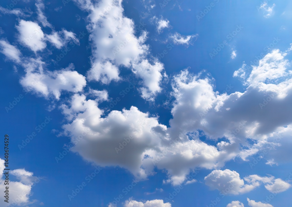 Obraz premium Fluffy clouds in a blue sky