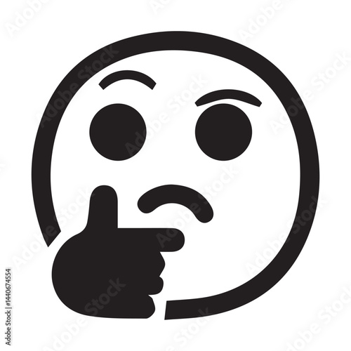 happy smiley thinking face with hand