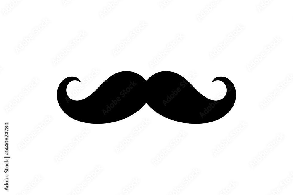 Obraz premium Stylized black mustache design suitable for logos or decorative art pieces