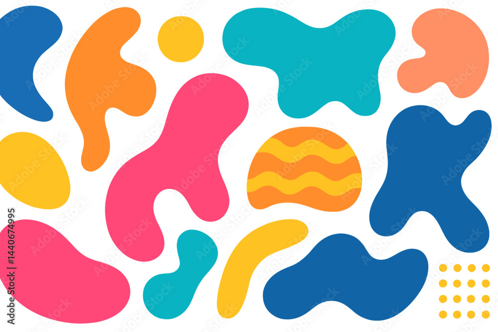 Colorful abstract shapes create a vibrant pattern ideal for creative design projects Colorful abstract shapes create a vibrant pattern ideal for creative design projects