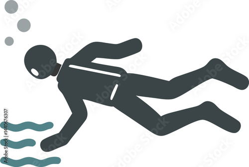 silhouette of a diver 