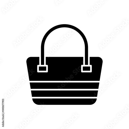 Vector Icon of Women's Handbag, Fashion Bag, Stylish Purse Illustration.