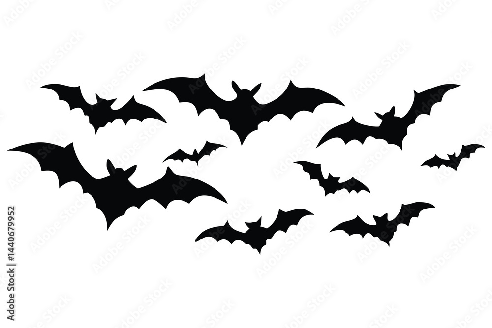 Fototapeta premium Bats Silhouettes in Various Poses