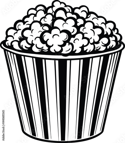 popcorn sketch silhouette